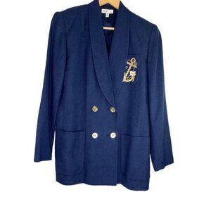 Talbots Nautical Navy Blue Double Breasted Blazer
